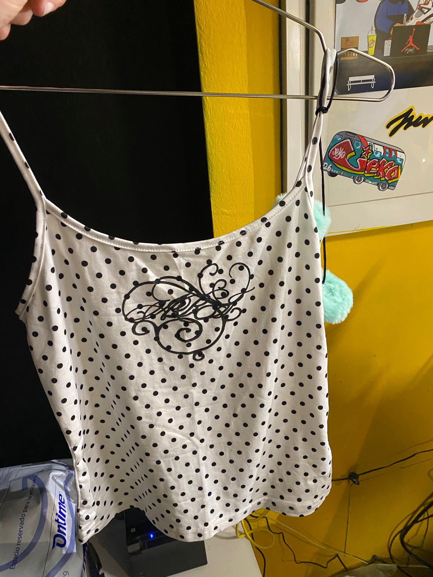 ARI333 Top Blanco Lunares