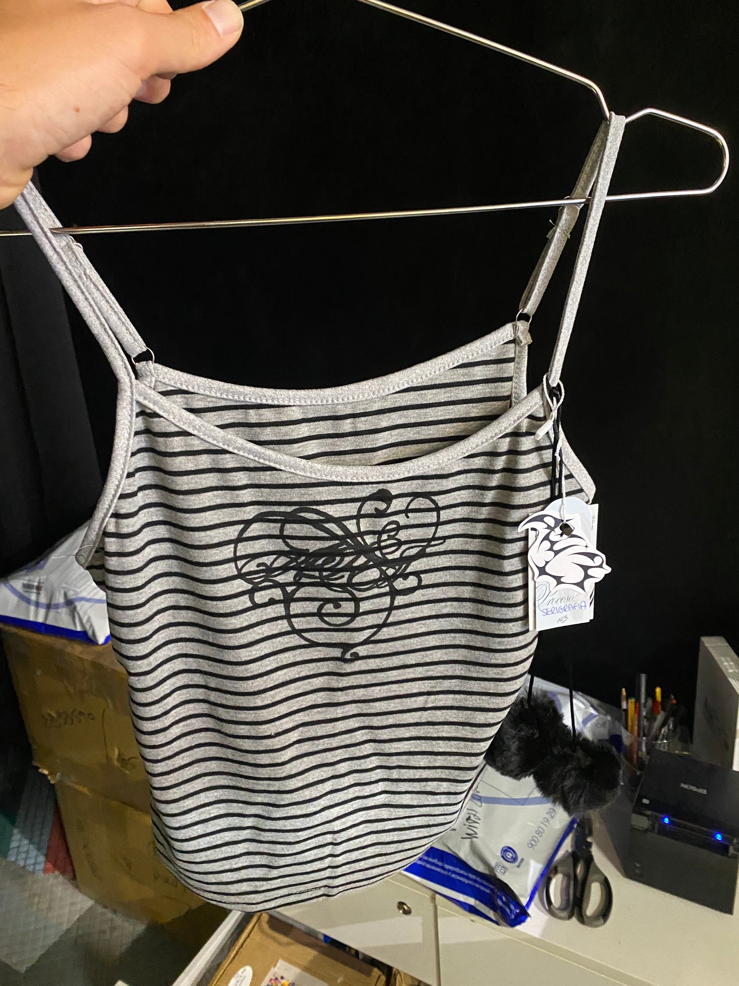 ARI333 Top Rayas Gris