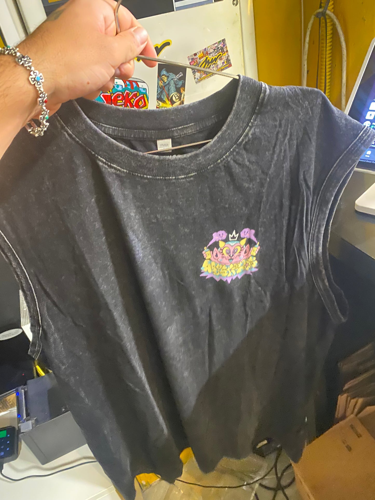 ARISTICOS Camiseta tirantes gris dibujos colores