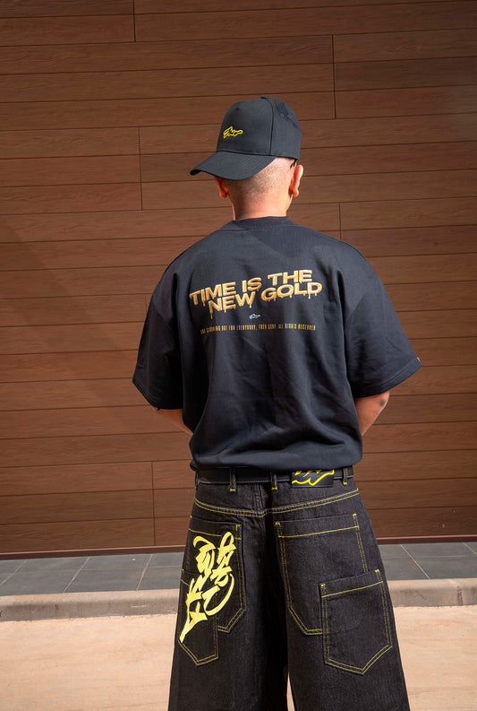 TIME IS GOLD BLACK TEE