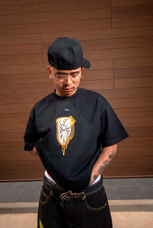 TIME IS GOLD BLACK TEE